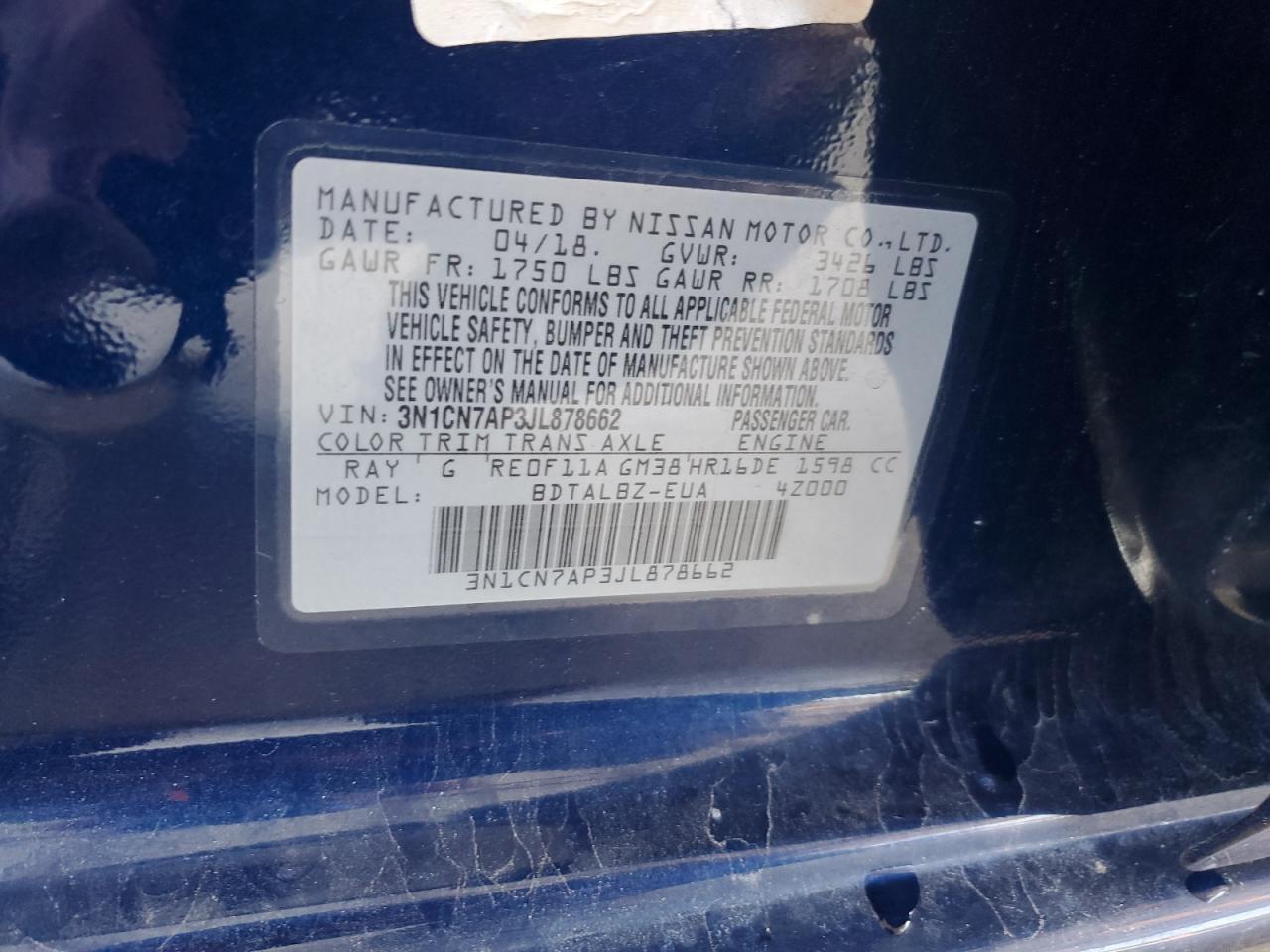 2018 NISSAN VERSA