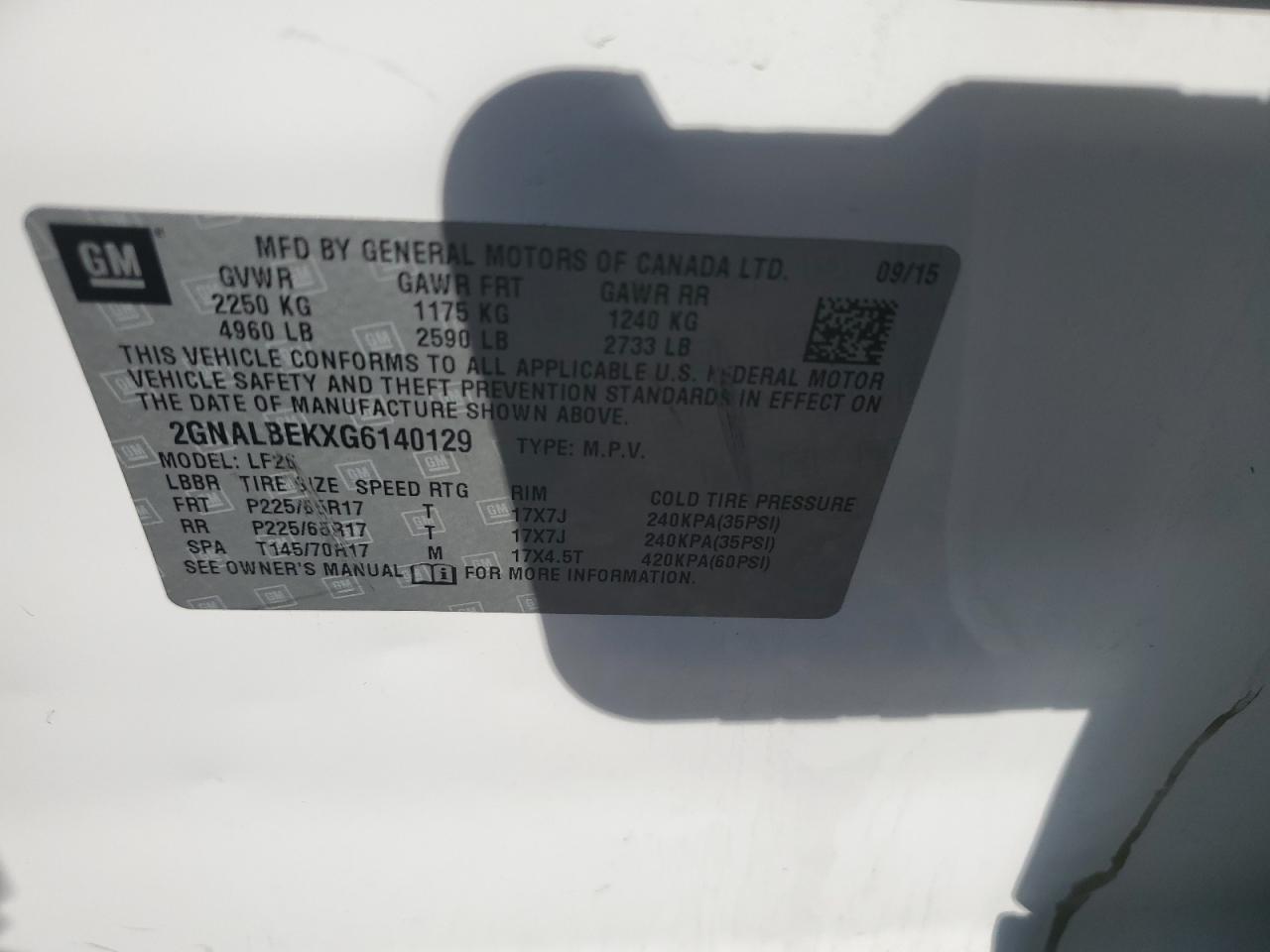 2016 CHEVROLET EQUINOX