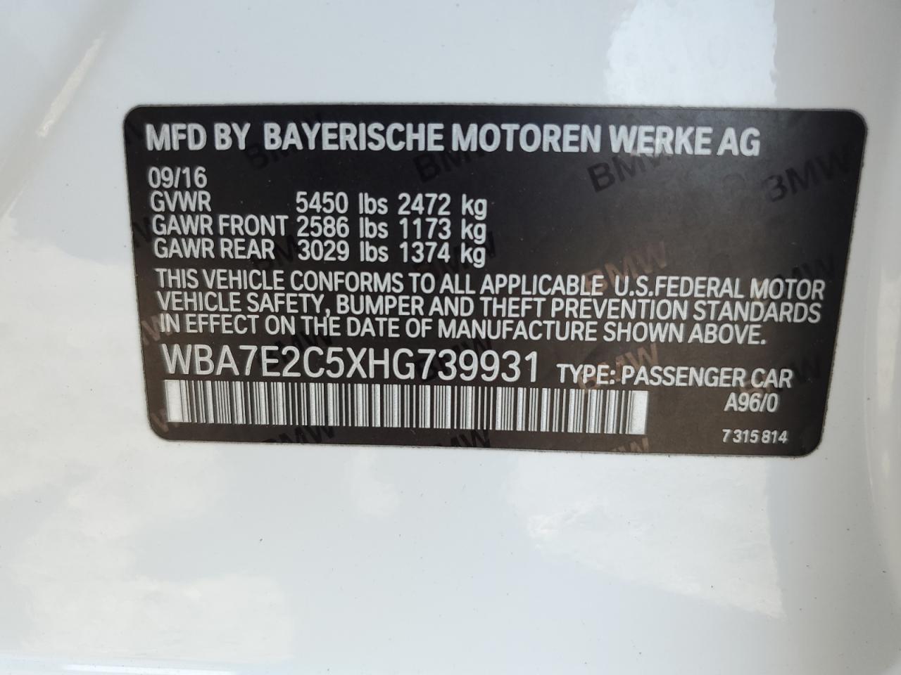 2017 BMW 7 series