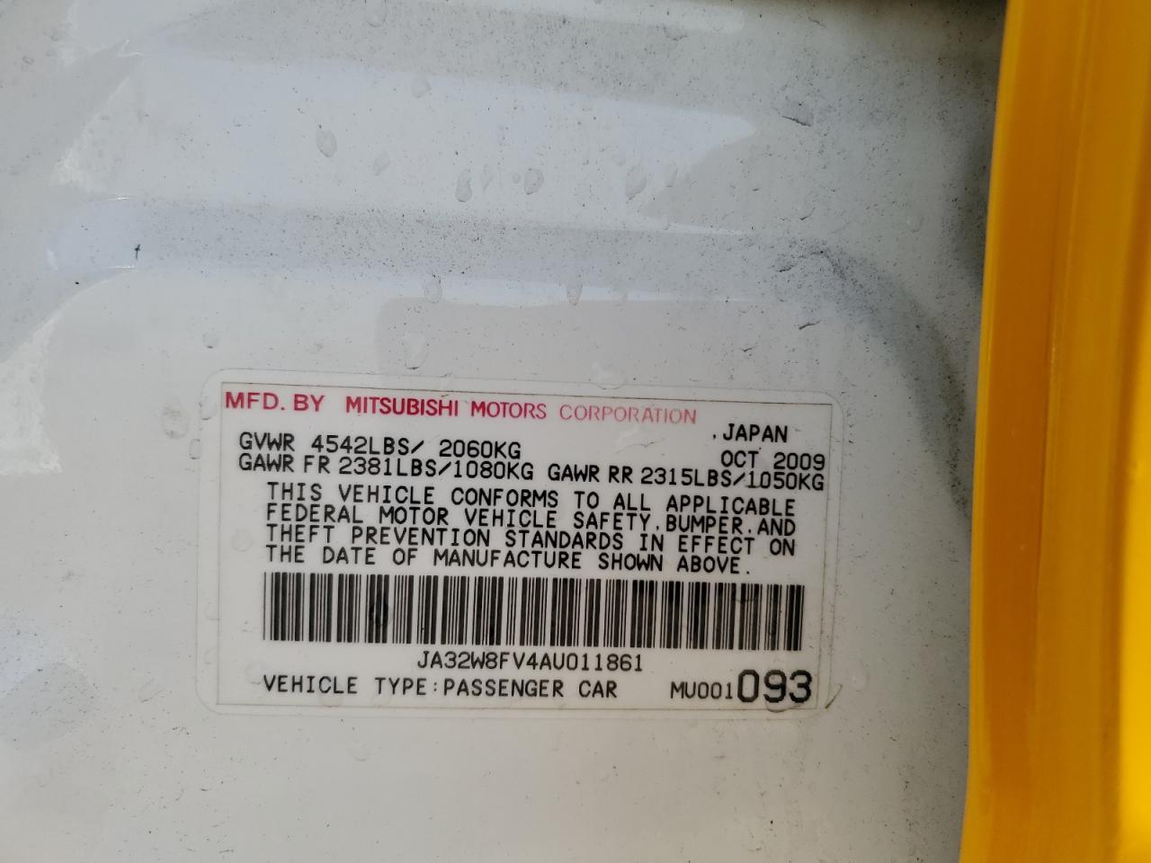 2010 MITSUBISHI LANCER