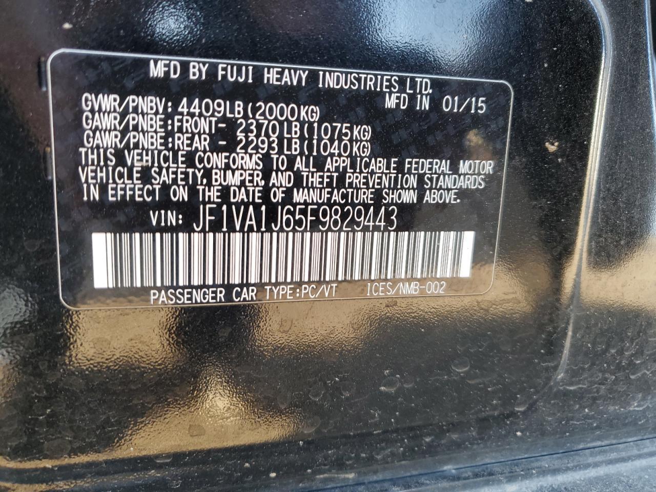 2015 SUBARU WRX