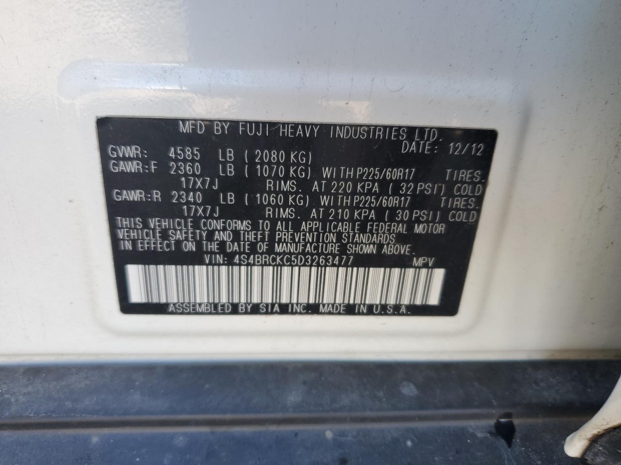 2013 SUBARU Outback