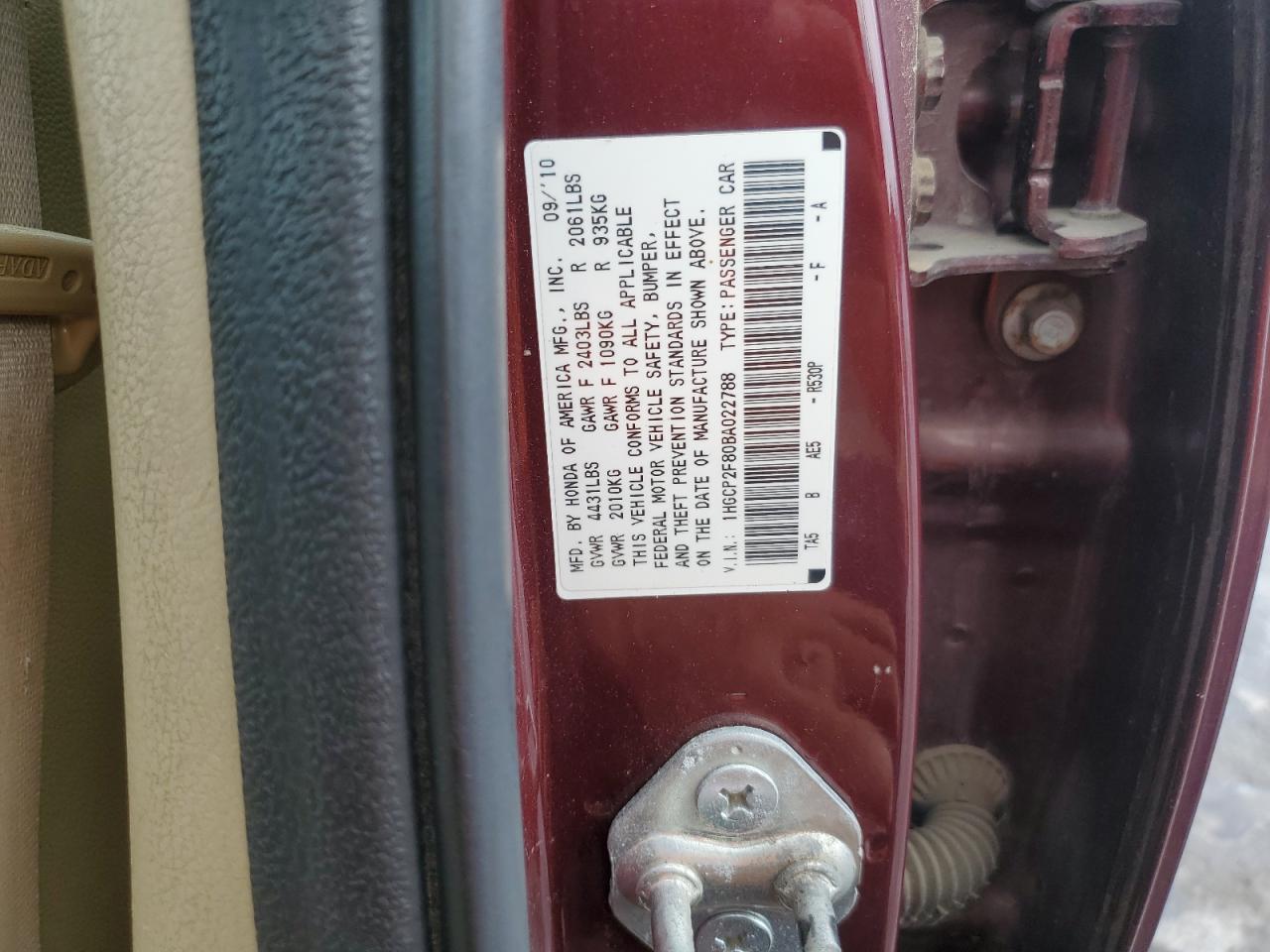 2011 HONDA ACCORD