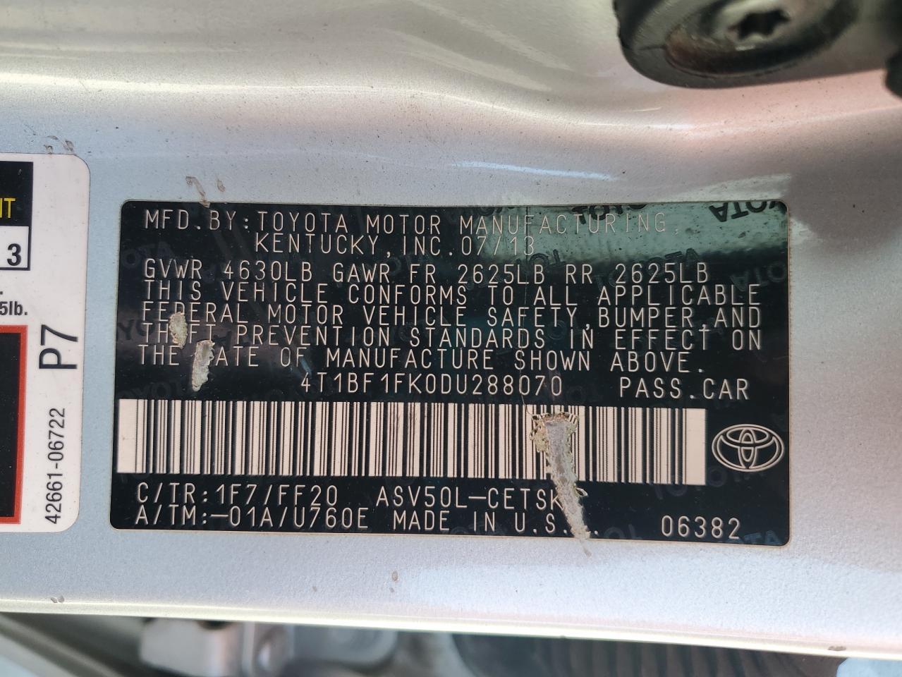 2013 TOYOTA CAMRY