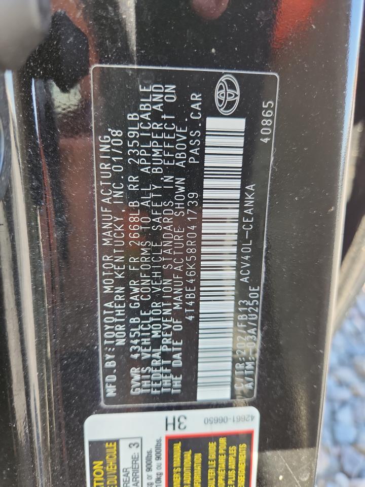 2008 TOYOTA CAMRY