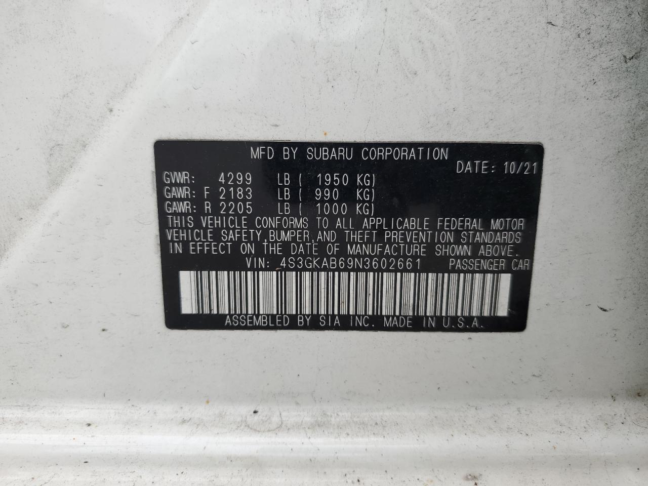 2022 SUBARU IMPREZA