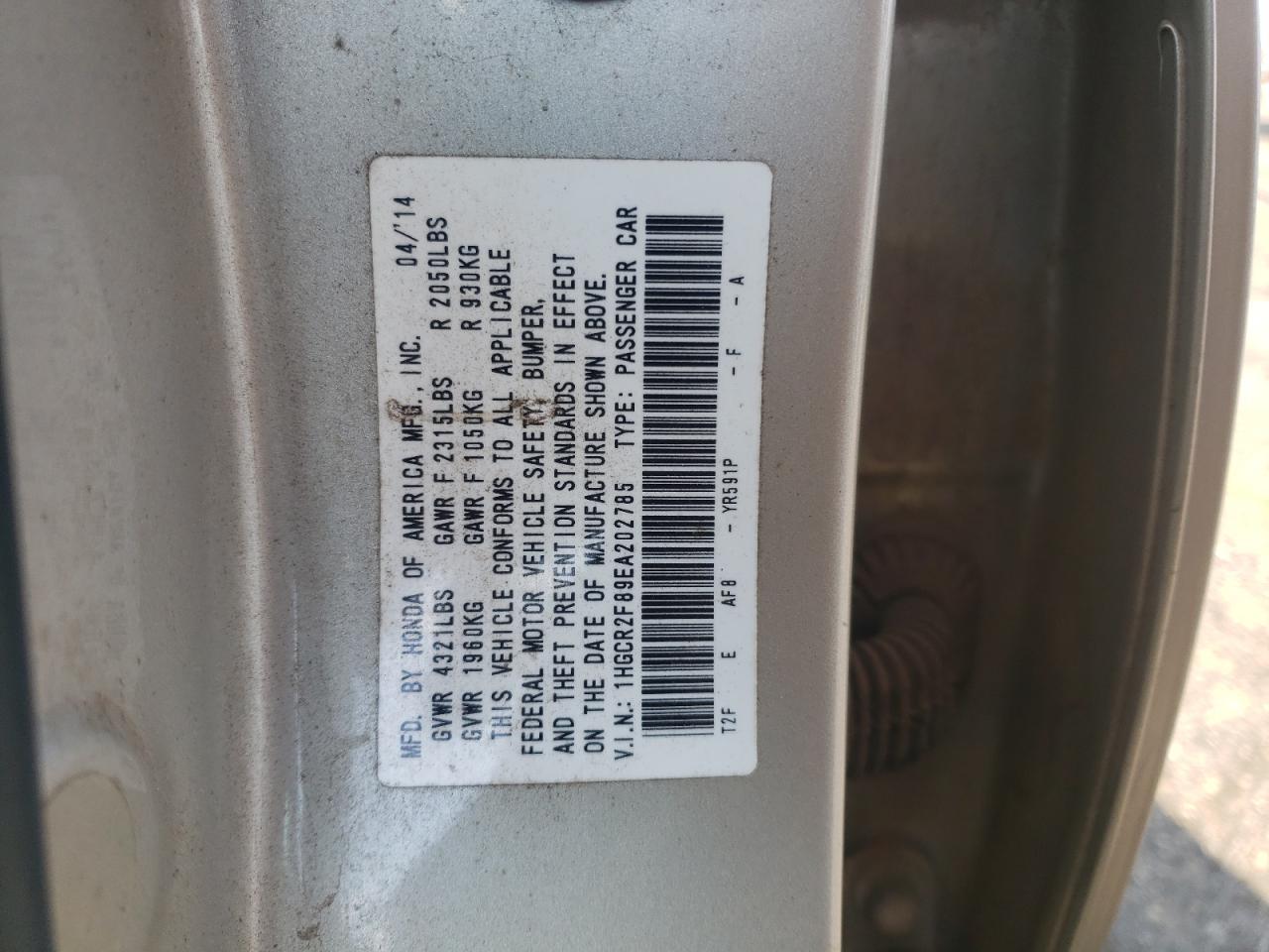 2014 HONDA ACCORD