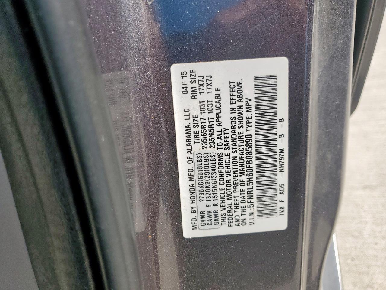 2015 HONDA ODYSSEY