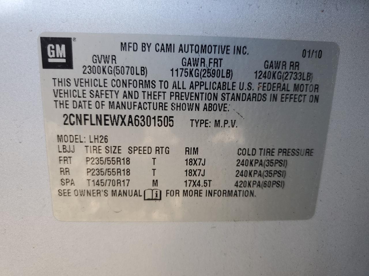 2010 CHEVROLET EQUINOX