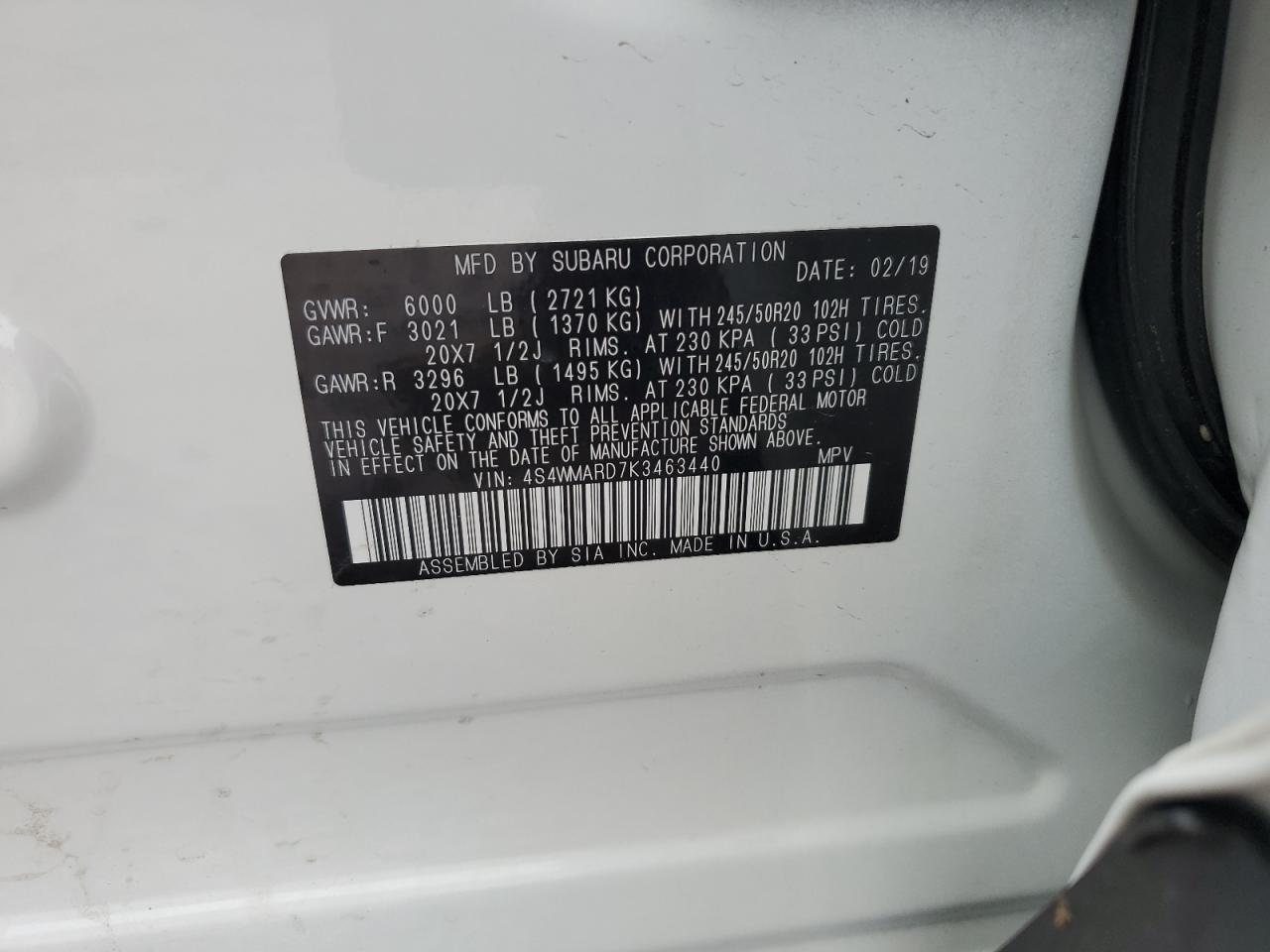 2019 SUBARU Ascent