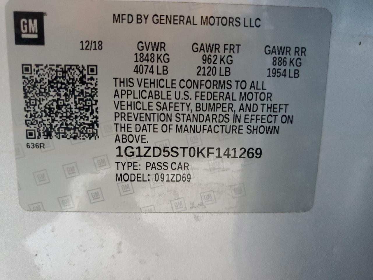 2019 CHEVROLET MALIBU