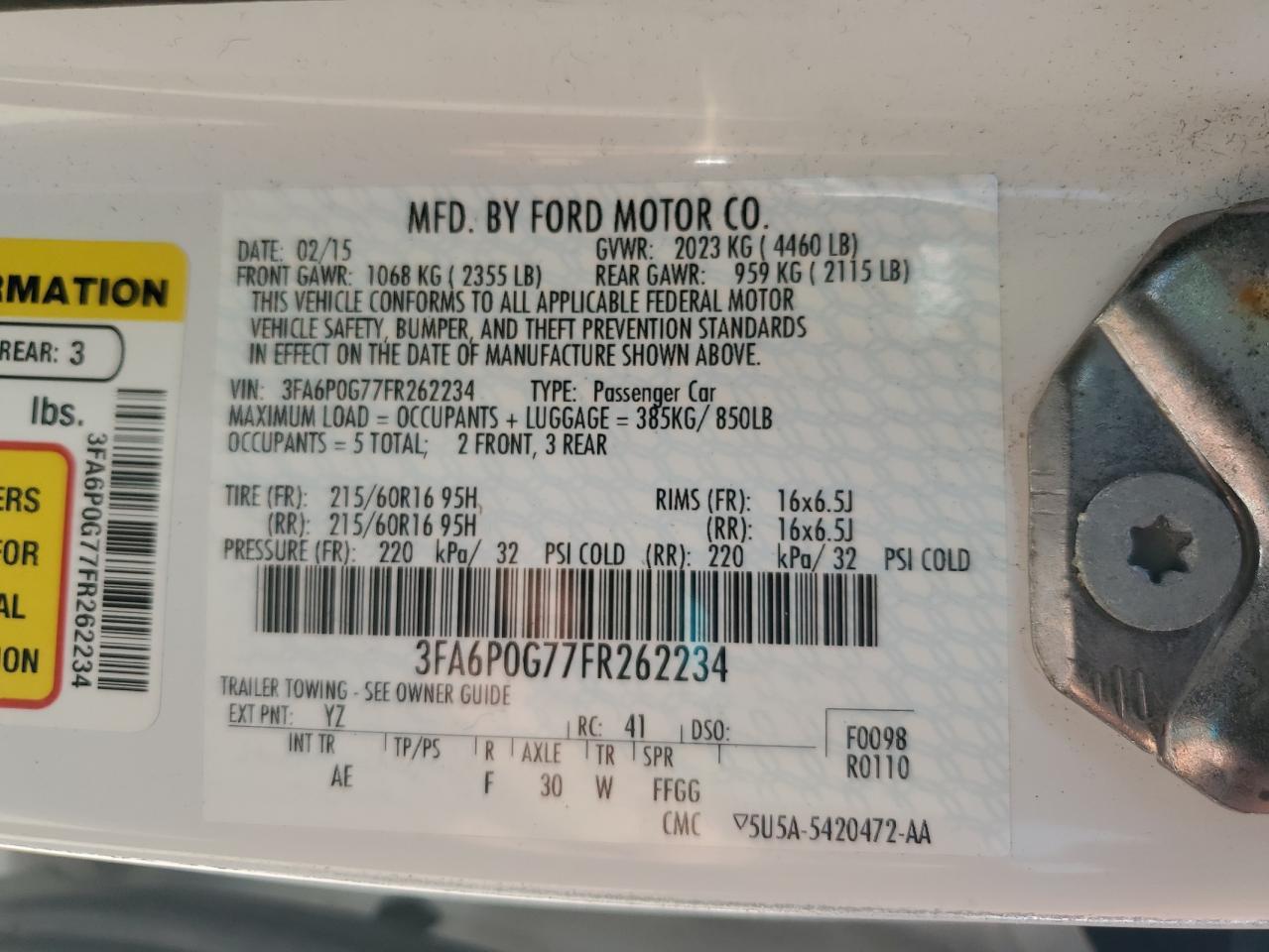 2015 FORD FUSION