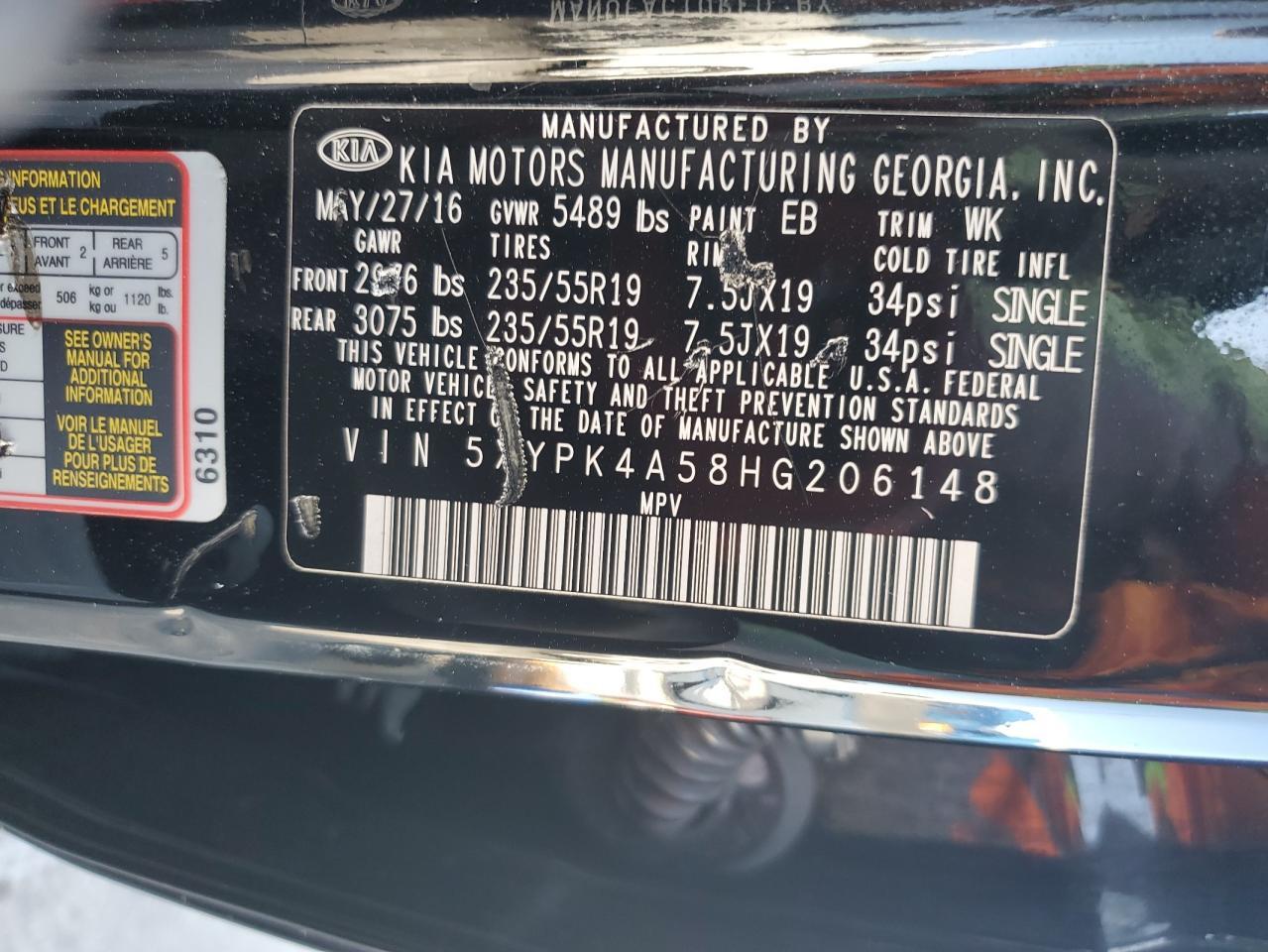 2017 KIA SORENTO