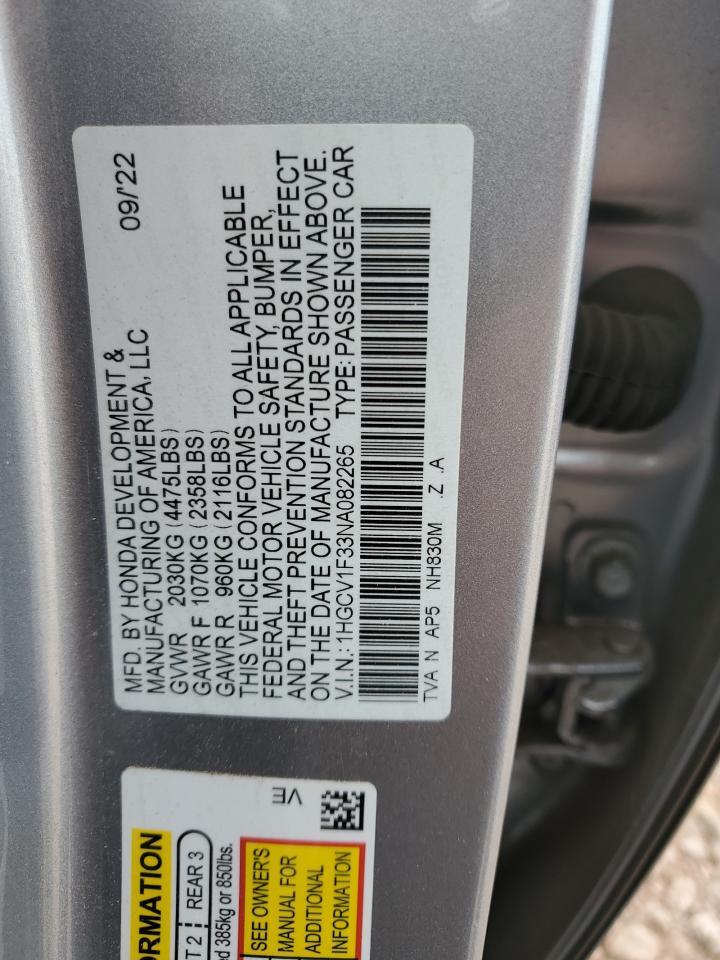 2022 HONDA ACCORD