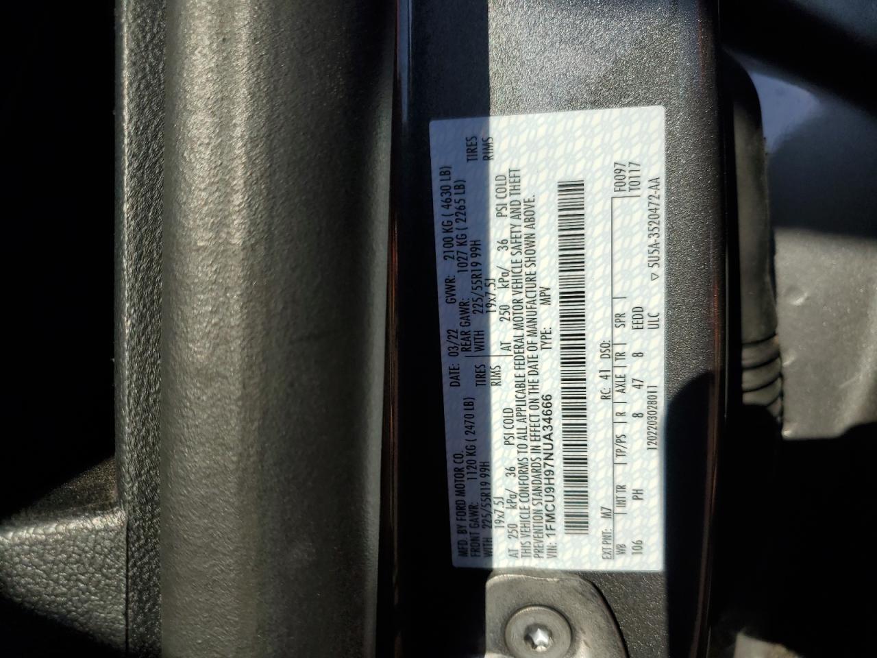 2022 FORD ESCAPE