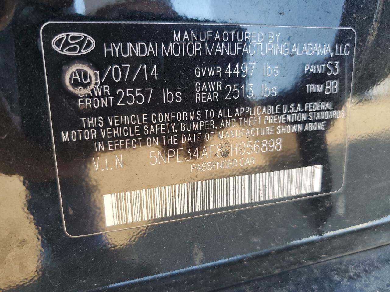 2015 HYUNDAI SONATA