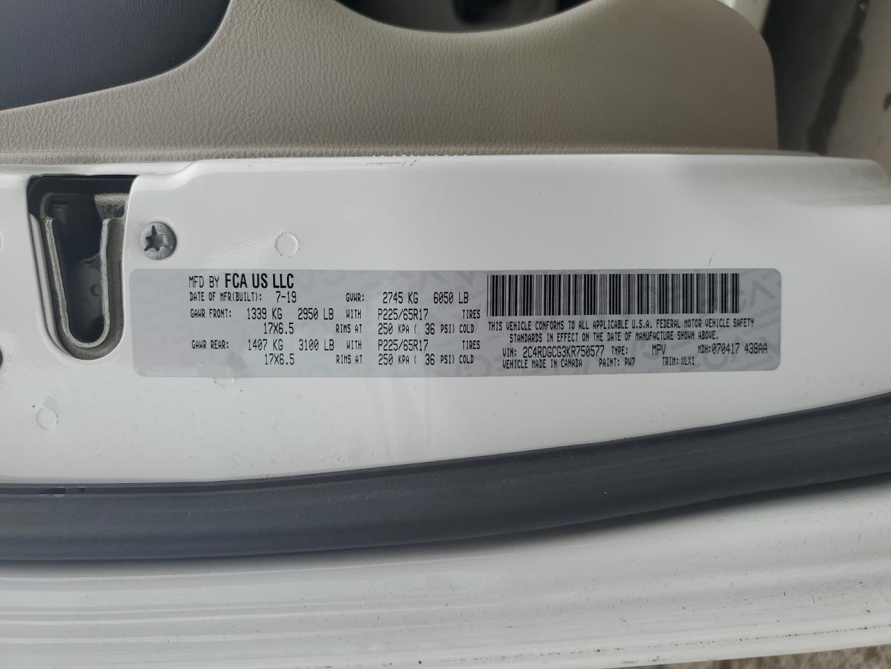 2019 DODGE GRAND CARAVAN