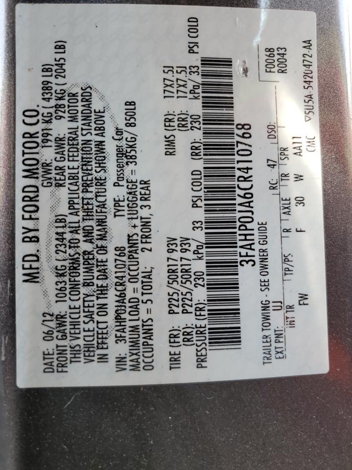 2012 FORD FUSION