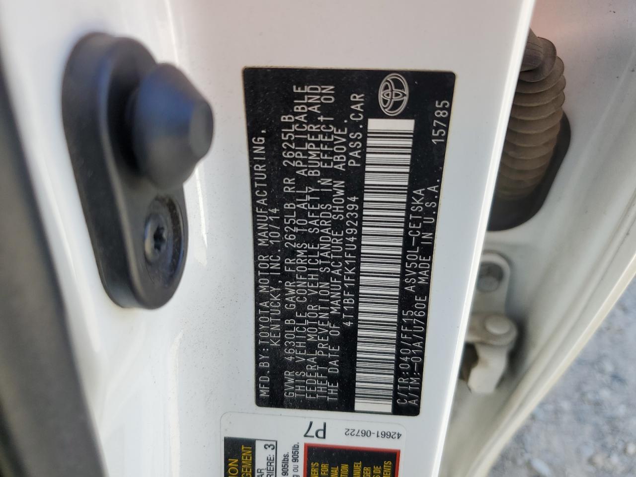 2015 TOYOTA CAMRY