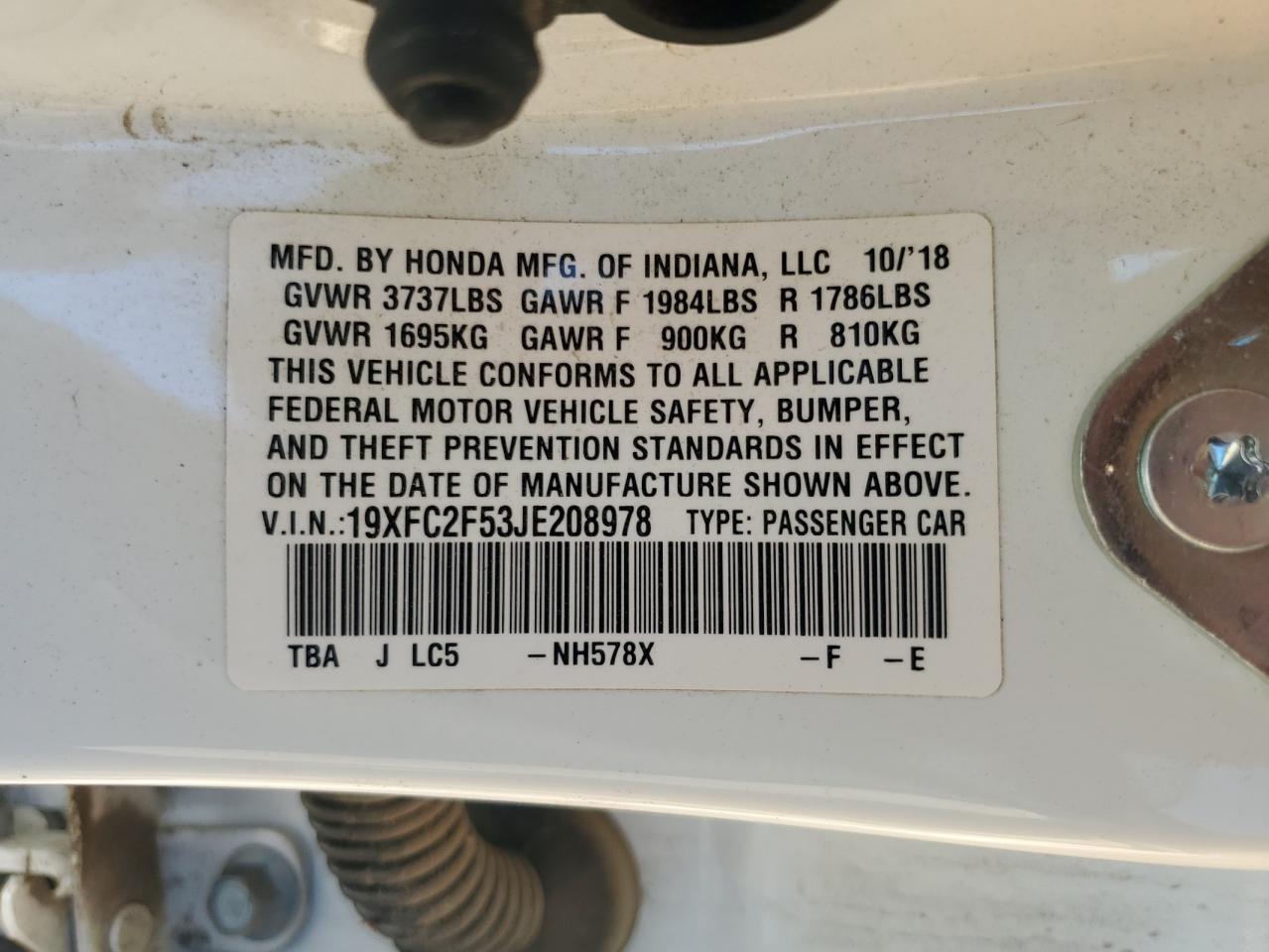 2018 HONDA CIVIC