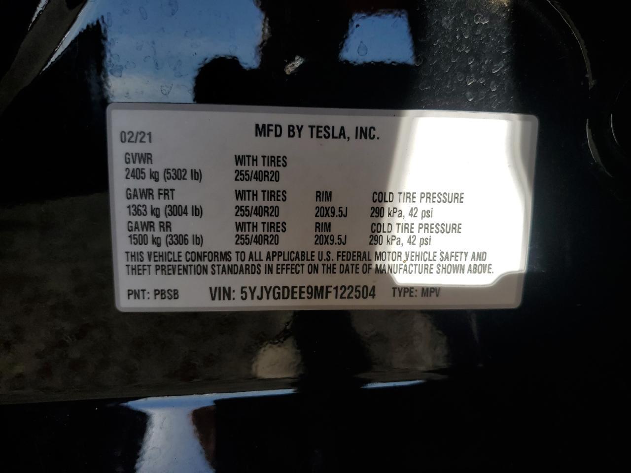 2021 TESLA MODEL Y