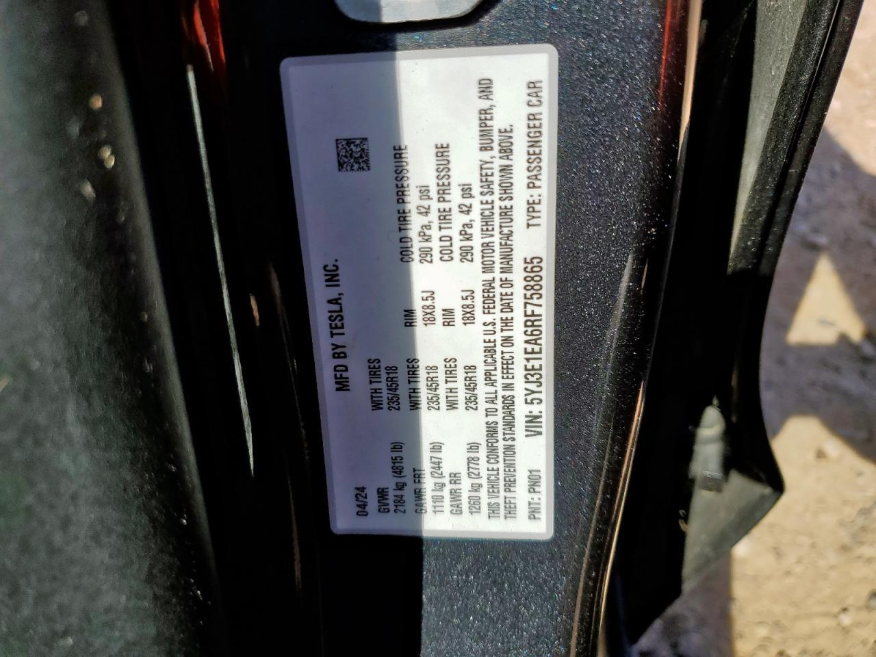 2024 TESLA MODEL 3