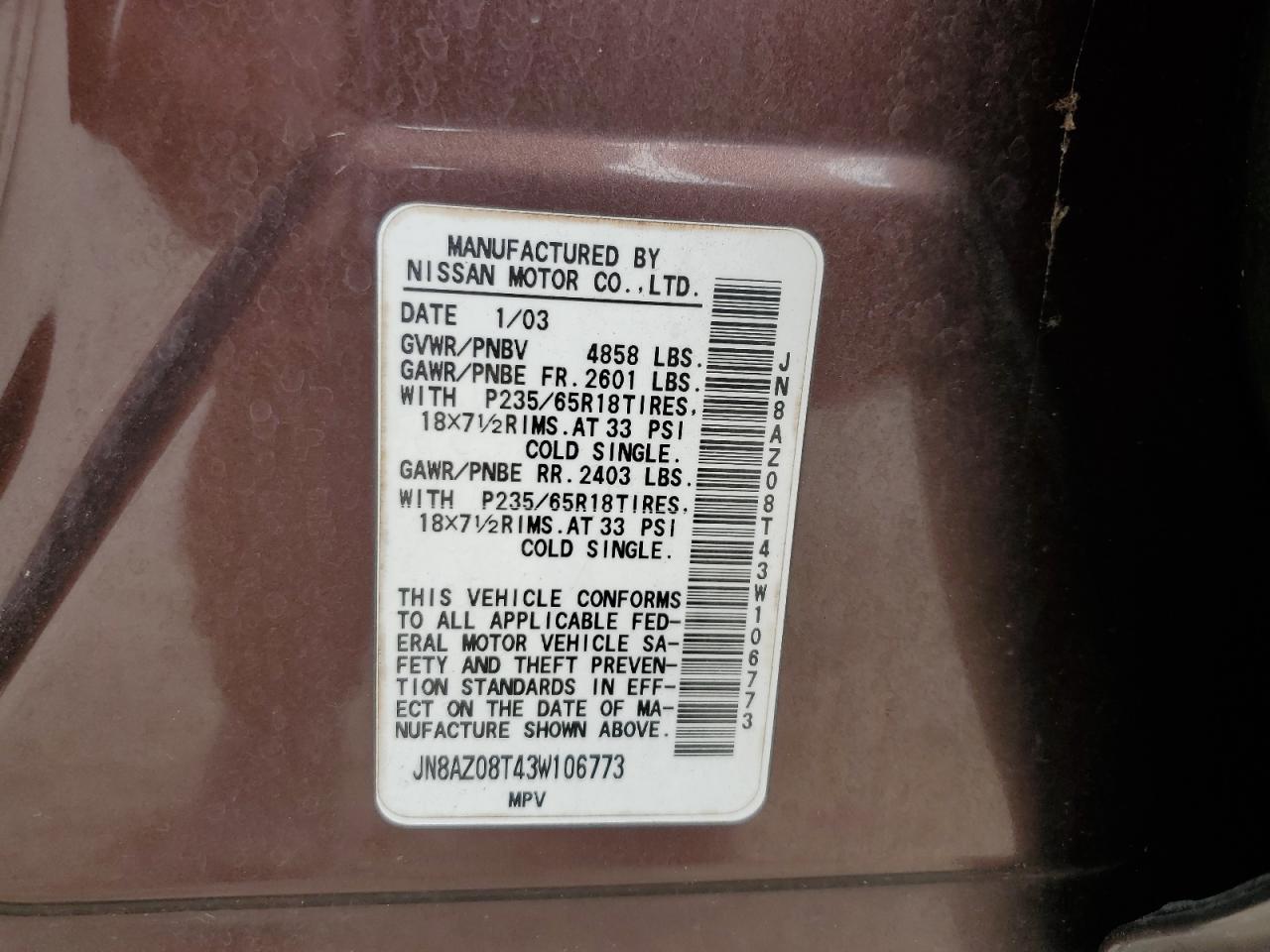 2003 NISSAN MURANO