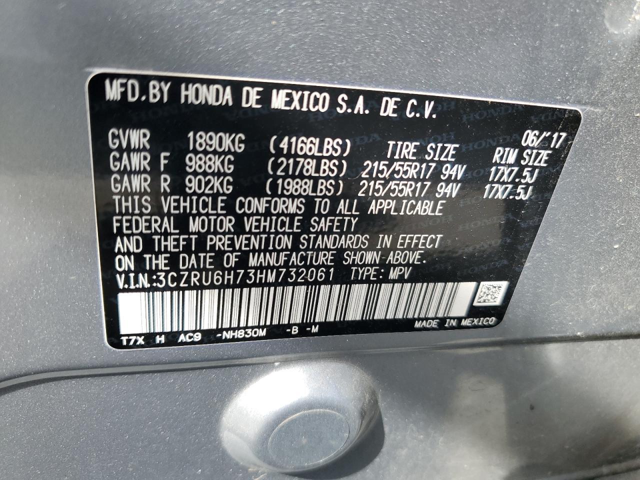 2017 HONDA HR-V