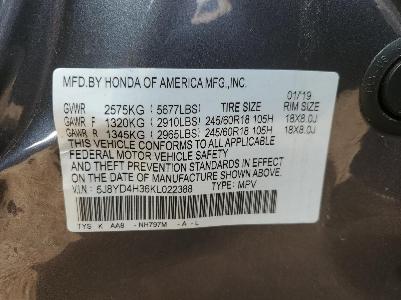 2019 ACURA MDX