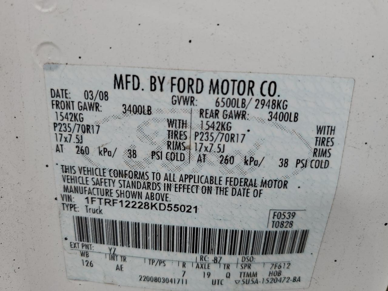 2008 FORD F-150