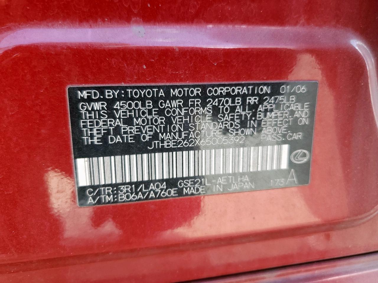 2006 LEXUS Is