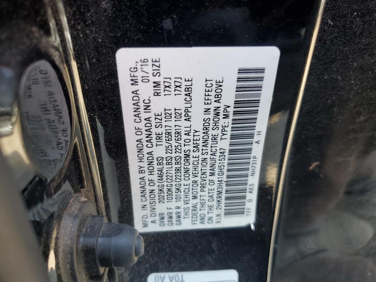2016 HONDA CR-V