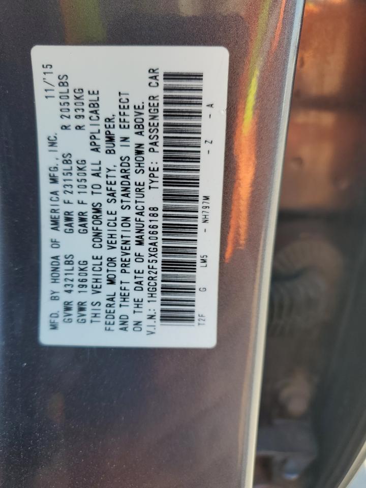 2016 HONDA ACCORD