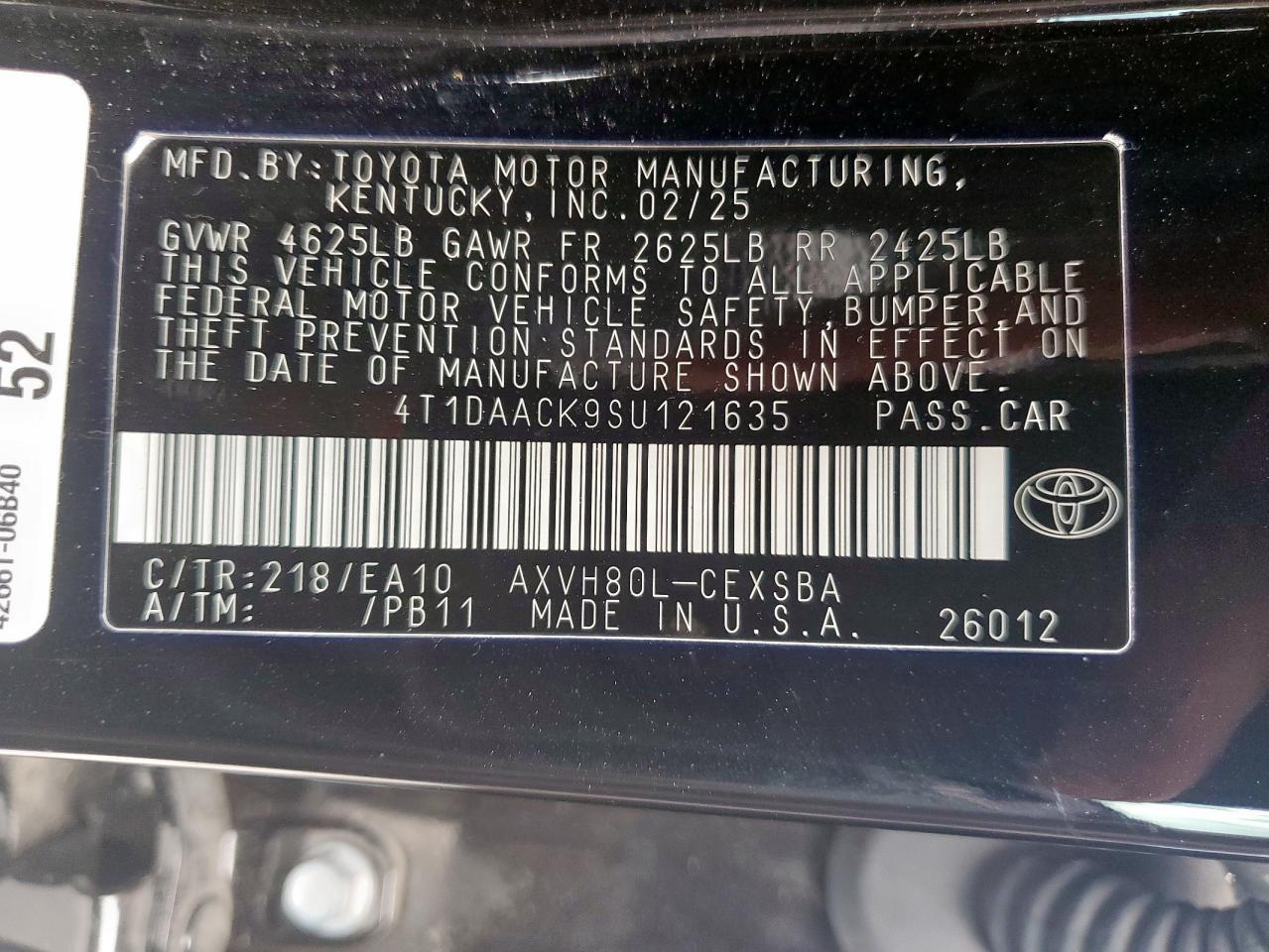 2025 TOYOTA CAMRY