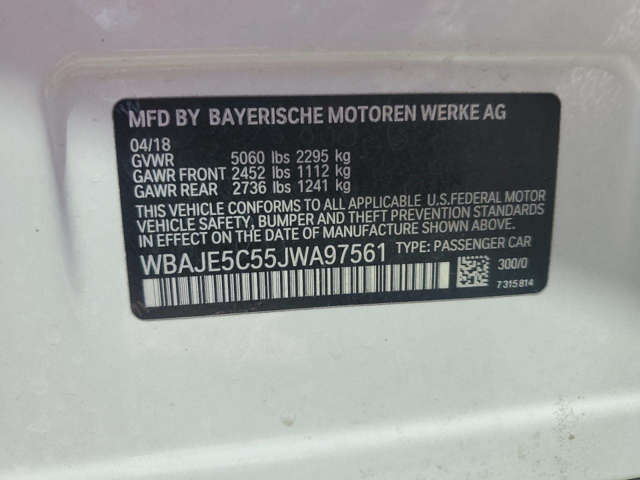 2018 BMW 5 series