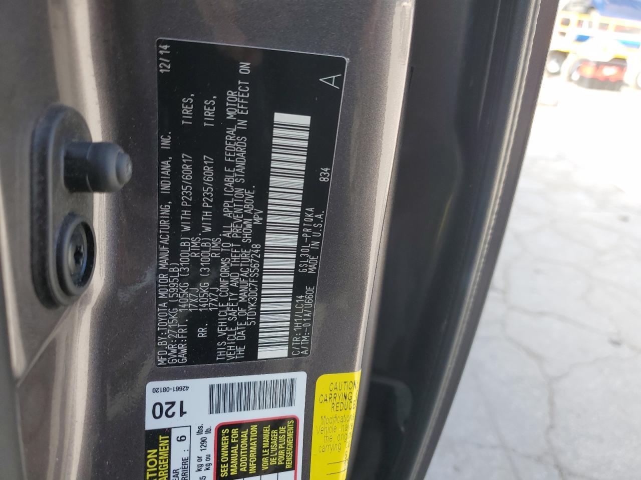 2015 TOYOTA SIENNA