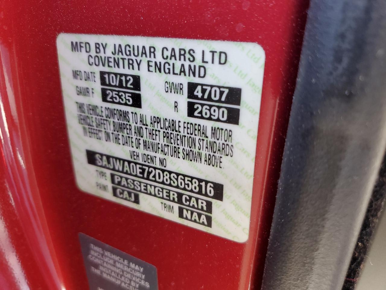 2013 JAGUAR XF