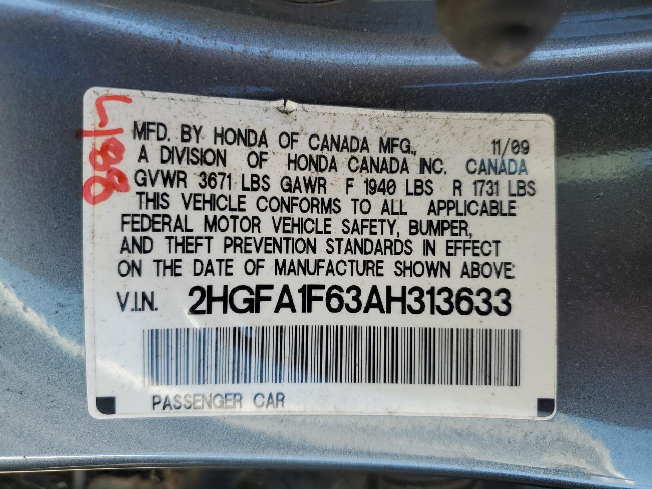2010 HONDA CIVIC