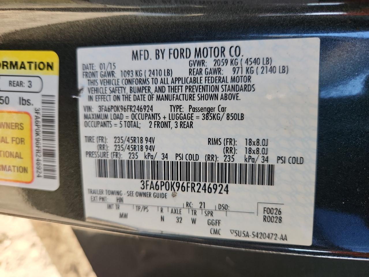 2015 FORD FUSION