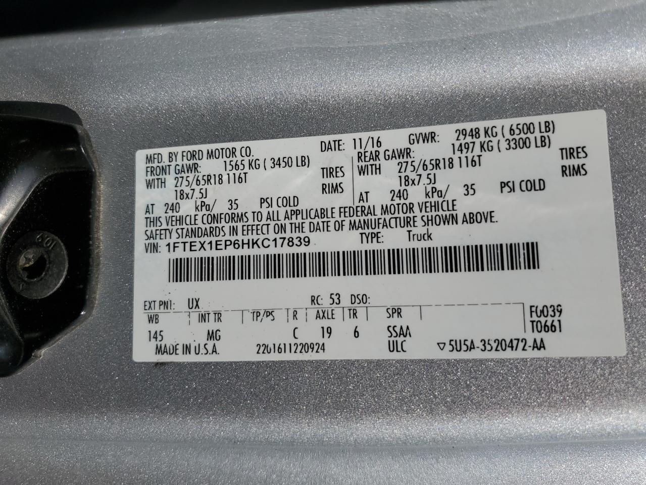 2017 FORD F-150