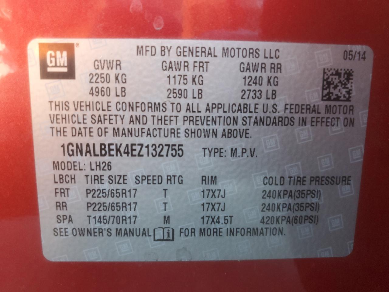 2014 CHEVROLET EQUINOX