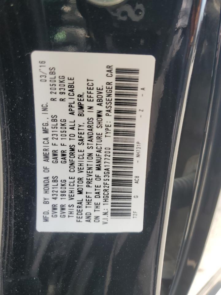 2016 HONDA ACCORD