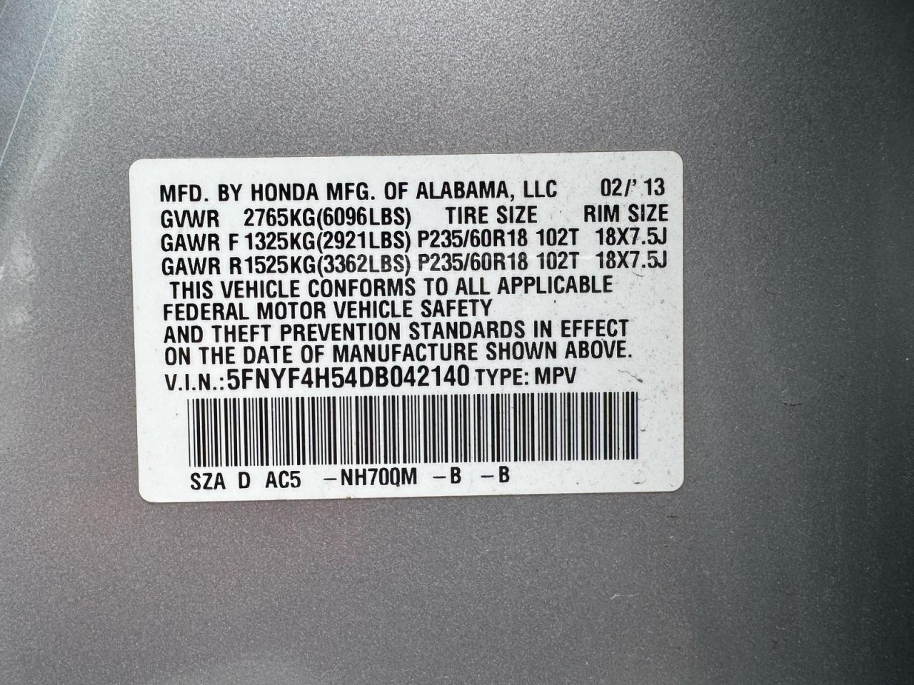 2013 HONDA PILOT
