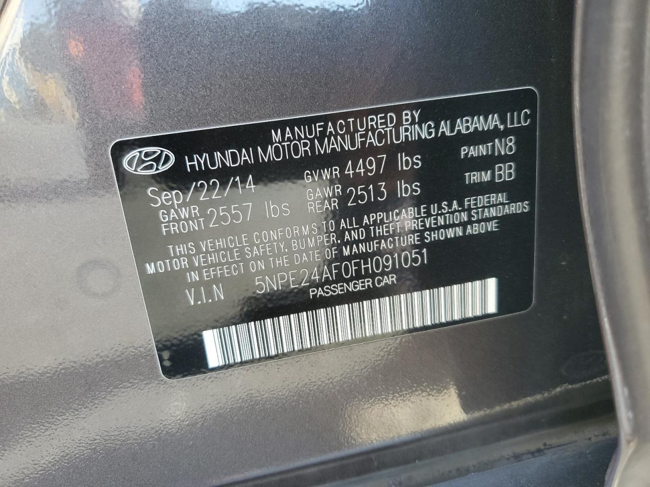 2015 HYUNDAI SONATA