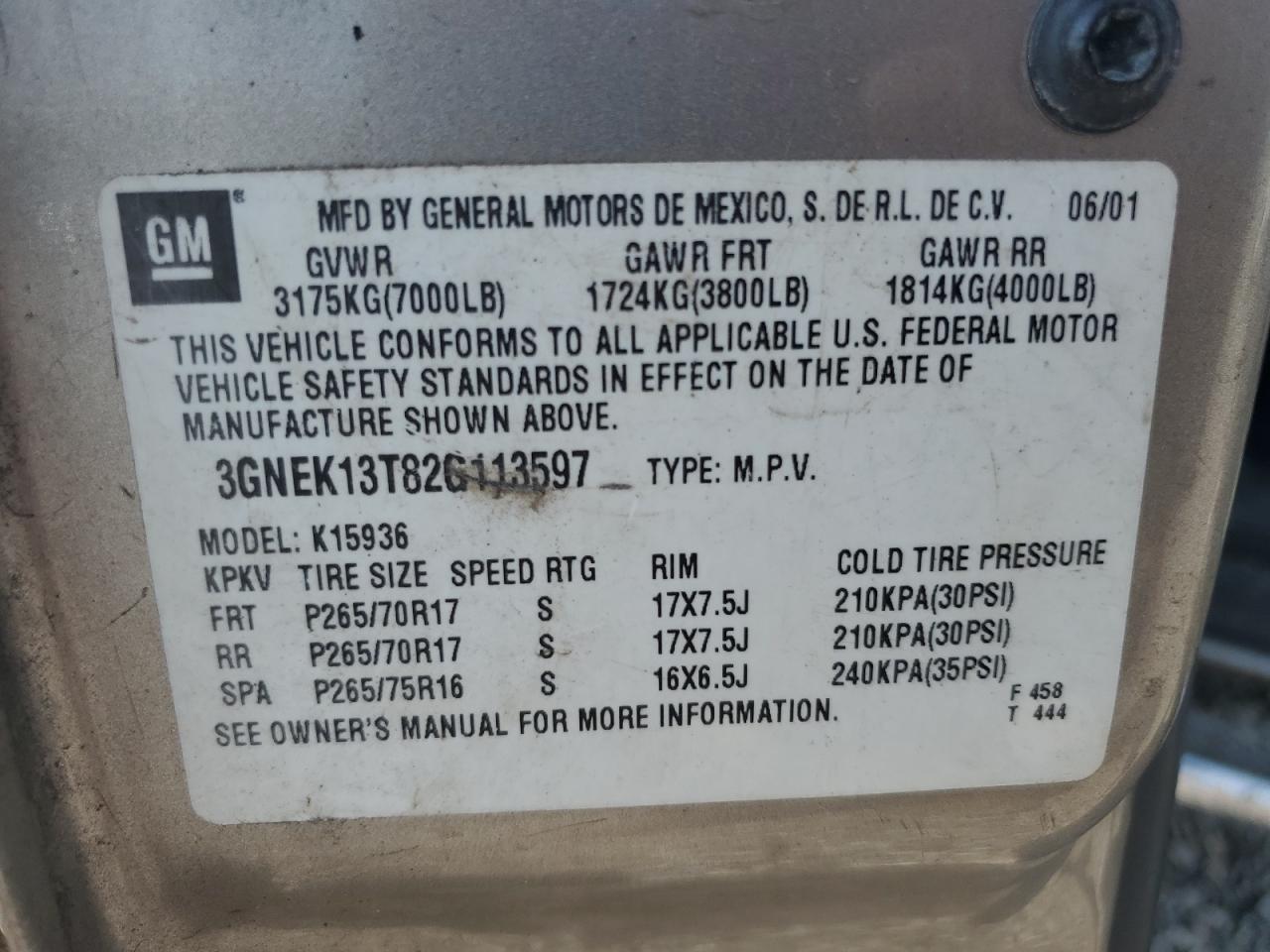 2002 CHEVROLET Avalanche
