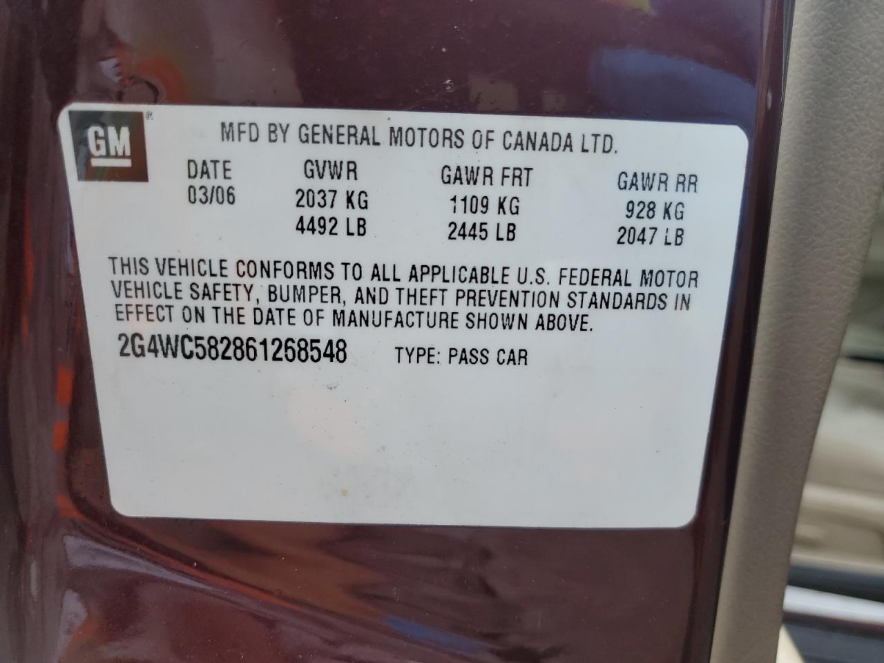 2006 BUICK LACROSSE