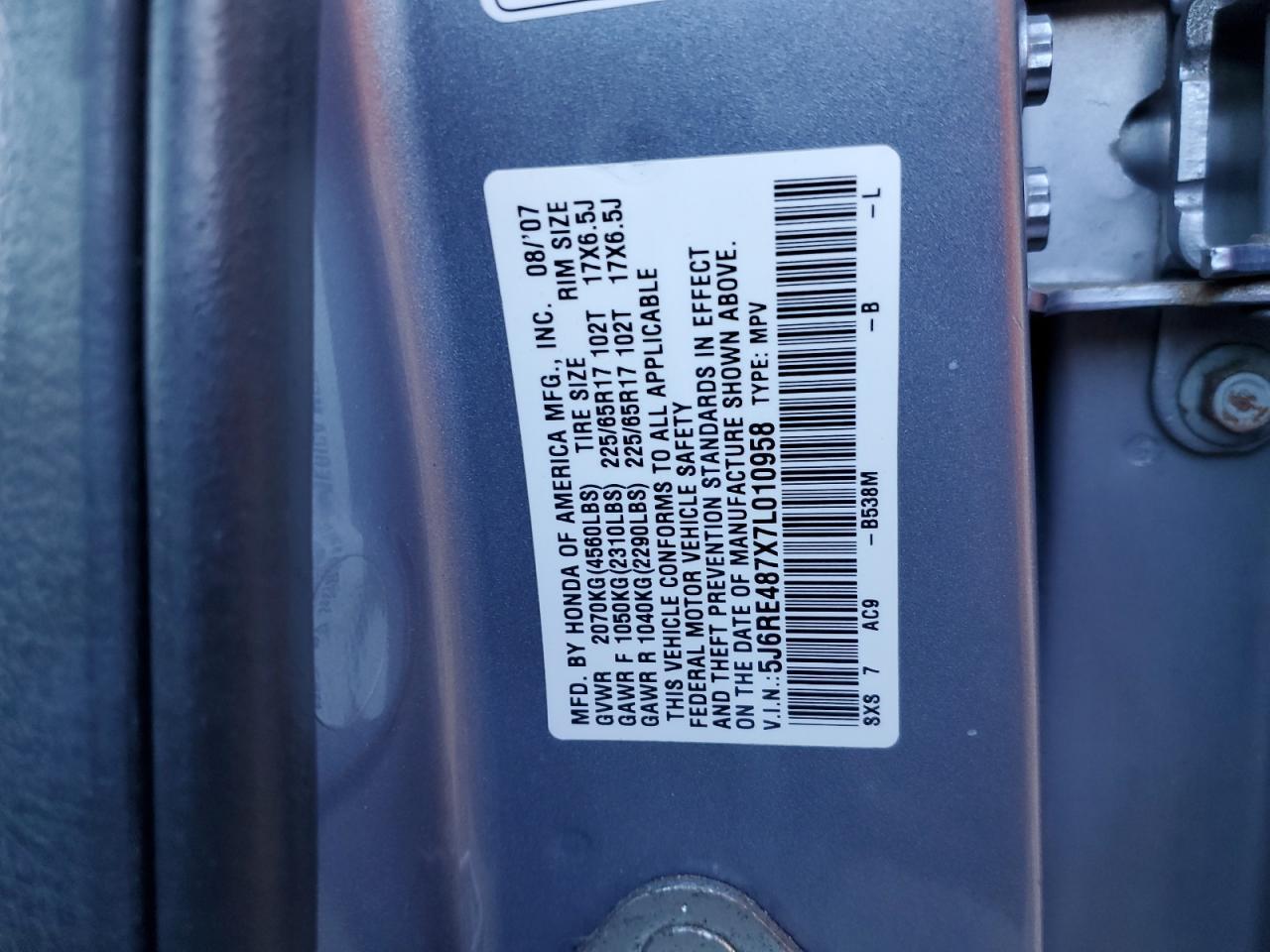 2007 HONDA CR-V