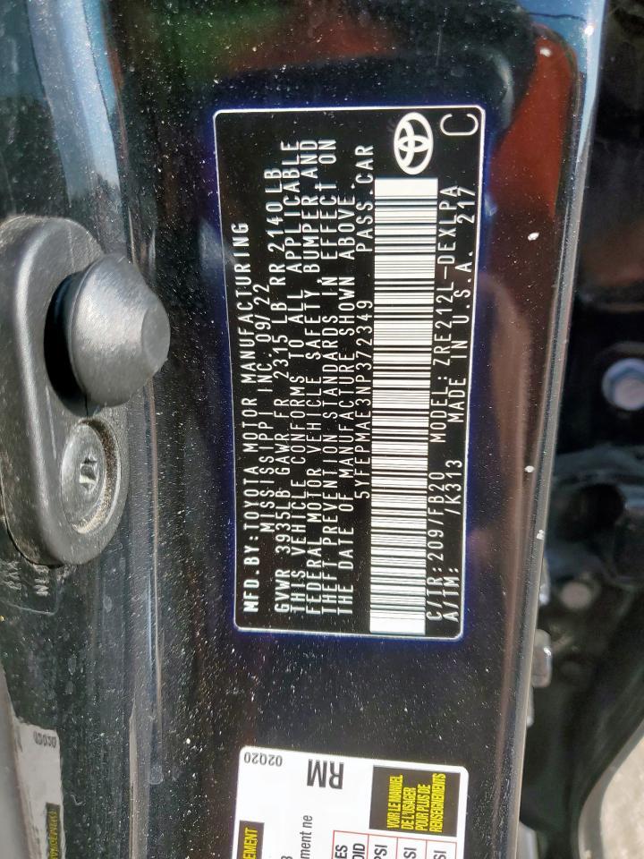 2022 TOYOTA COROLLA