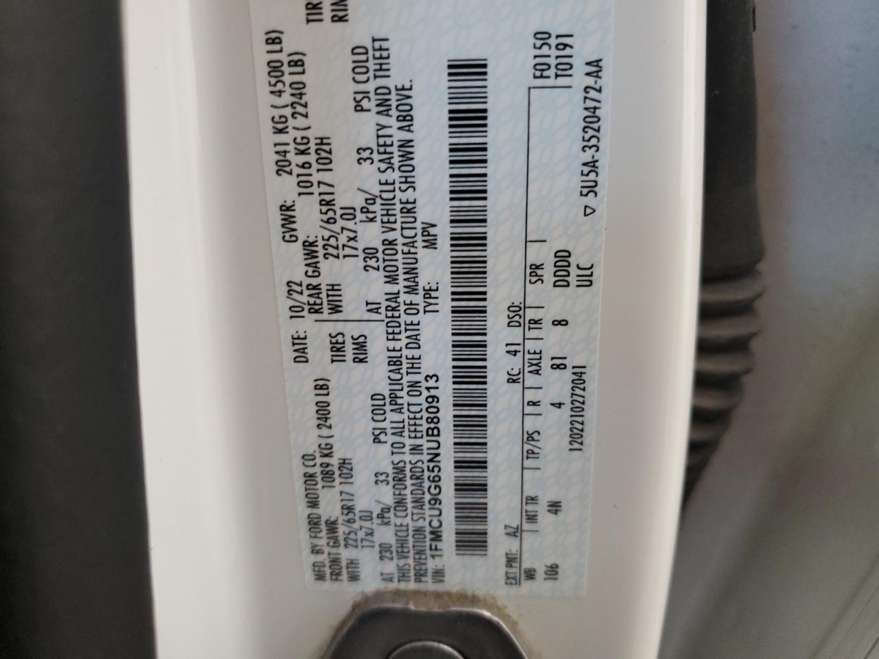 2022 FORD ESCAPE