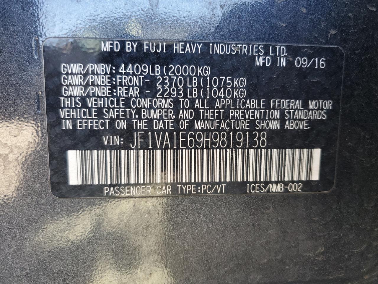 2017 SUBARU WRX